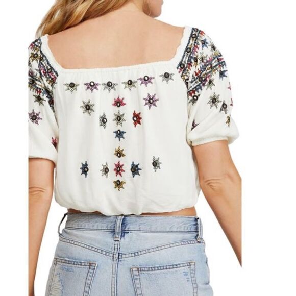 FREE PEOPLE
Women's White Aurura Embroidered crop Top Floral Pattern size large - Picture 2 of 8